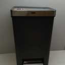 Rubbermaid Premier Series IV Step-On Trash Can for Home and Kitchen, 12.4 Gallon, Stainless Steel Lid Charcoal, for Home/Kitchen/Garage/Apartment/Office