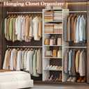 4.6-10 FT Closet System with 4 Expandable Hanging Rods, White