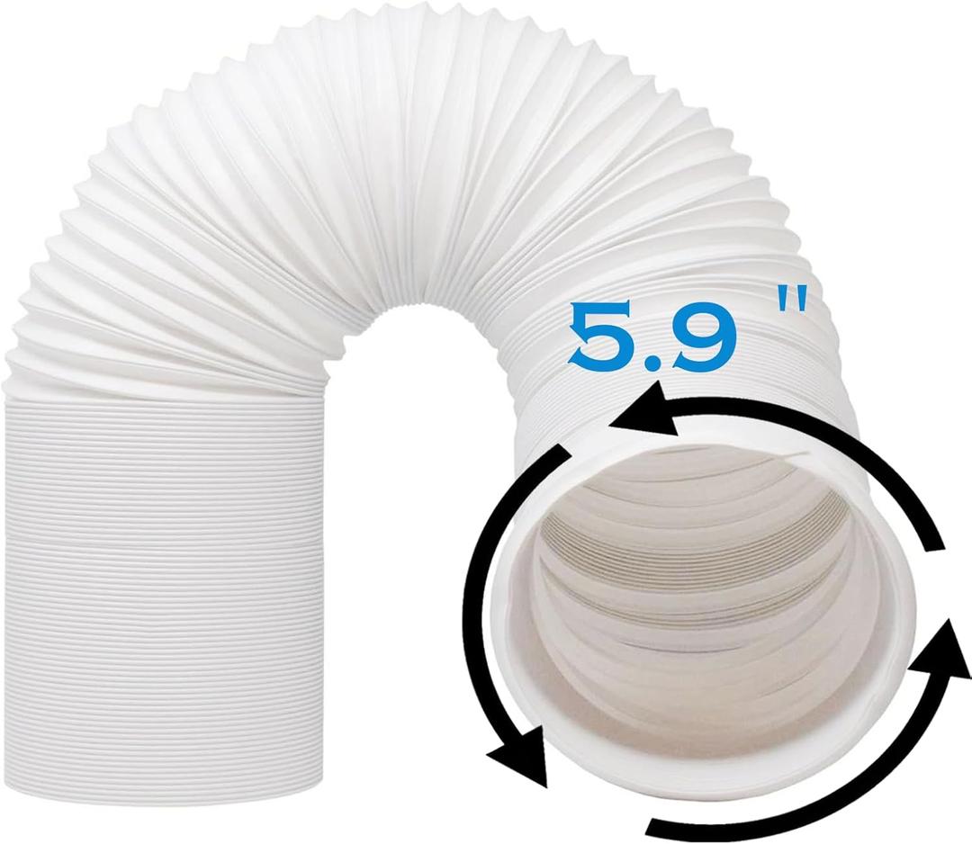YOUHO Air Conditioner Hose, Portable Exhaust Vent Hose with 5.9 Inch 6 Diameter, Counterclockwise AC Hose Length to 80 Inch, Universal Replacement AC Vent Hose for LG and Many More Portable AC