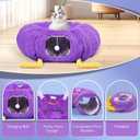 Cat Tunnel Bed for Indoor Cats - Cute Cat Donut Tunnel with Washable Circle Cushion - Multi-Purpose Cat Bed & Peekabo Cave, Pet Playground Toys for Kittens, Puppy, Rabbit