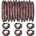 Syhood 48 Pcs Sponge Hair Rollers Soft Hair Curlers to Sleep in, Foam Heatless Overnight Pillow Curlers for Women Tousle Hair Styling Tools(Cloth Cover,Leopard)