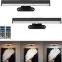 2PACK Picture Light LED Battery Operated Wall Light for Paintings,Wireless Dimmable Frame Light with Remote,3 Lighting Display Art Light Magnetic Timer Lights for Artwork Portrait Dartboard Wall Decor