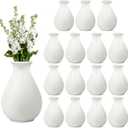 15 Pack White Ceramic Bud Vases Bulk, 3.9 Inch Small Boho Flower Vase, Matte White Vase for Centerpieces, Pampas Grass, Dried Flowers, Wedding Table and Home Décor