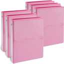 Paper Junkie Mini Pink 3 Ring Binder for 5.5 x 8.5-Inch Paper, 1-Inch Round Rings, School and Office Supplies - Pack of 6 Mini Binder