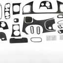 NLQR 18PCS Real Carbon Fiber Kits Full Interior Trim Cover, Compatible with Chevrolet Corvette C5 1998-2004 Center Console Dashboard Control Panel Cover Air Conditioning Vent Cup Holder Gear Trim