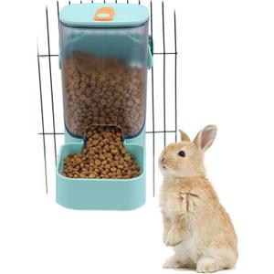 PODOO 34oz Rabbit Food Dispenser, Bunny Feeder Bowl, Large Hanging Automatic Pet Food Dispenser, Hanging Outside or Inside The Cage for Ferret Guinea Pig Rat Cat Puppy (Food)