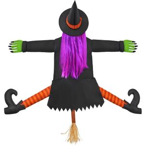 Betty Bash Crashing Witch Into Tree,Halloween Haunted Yard or House Prop Decoration, Halloween Party Supplies for Indoor Outdoor Patio Lawn Garden Decor