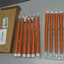 Orange Flameless Taper Candles with Remote, Flickering LED Candlesticks Battery Operated Spring Home Decor Candle Set of 12