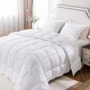 KASENTEX King Comforter Set Reversible Dual Color Goose Down Alternative Ultra-Soft, Lightweight, Machine Washable, Maintain Fluffiness, All Season Warmth (White)