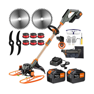 WeGofly 14-Inch String Trimmer Cordless,(2 x 21V 6.0Ah Batteries & Charger), Trimmer/Edger/Lawn Mower/Brush Cutter 4-in-1, Electric Weed Wacker with Auto Rope Spool Feed, 3 Cutting Methods