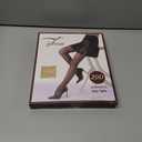 2 x ZIHUA 2 Pairs Sheer Tights for Women, 20 Denier Control Shaping Nylon Ladies Clear Pantyhose S-XL Black Nude (XXL)