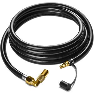 Improved Propane Quick Connect Hose for RV to Grill, 12FT RV Propane Hose with Blackstone Propane Elbow Adapter, Fit for Blackstone 22 Inch Griddle & 17" Grill