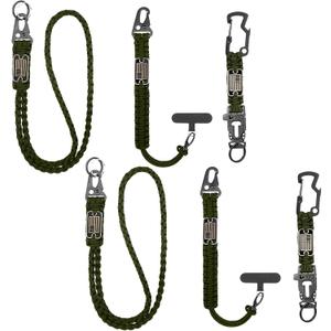 6 Pack Heavy Duty Braided Paracord Lanyard for ID Badges