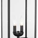 Outdoor Post Light Fixture, 21 Inch 2-Light Large Modern Exterior Post Lantern with Clear Glass, Black Outside Lamp Post, Outdoor Pole Lights for Yard Garden Patio Pathway, 20.7inch