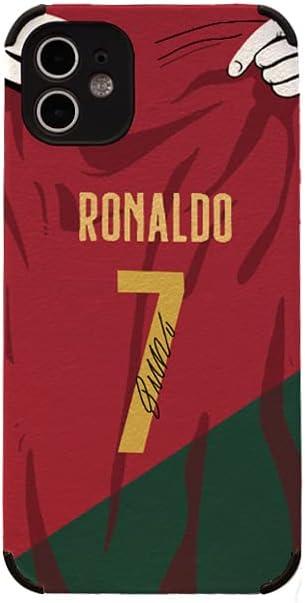 Slrioks Ronaldo Jersey Phone Case Creative Soccer Case for iPhone 11 Thin Soft Imitation Leather Shockproof
