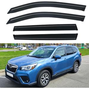 YQAUTEC Window Visors Rain Guards for 2019-2024 Subaru Forester, Out-Channel Window Vent Wind Deflectors Visors Shades for 19 20 21 22 23 24 Forester