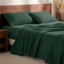 Bare Home Flannel Sheet Set 100% Cotton, Velvety Soft Heavyweight - Double Brushed Flannel - Deep Pocket (King, Forest Green)