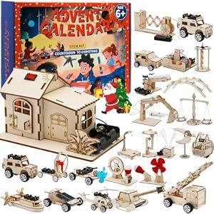 Advent Calendar 2025, Stem Kits Advent Calendar for Kids Boys Age 6-14, STEM Projects Activities 24 Days Surprise Christmas Countdown Calendars, Family Game Party Favors Christmas Gifts for Kids