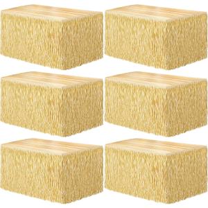 Fovths 6 Packs Luau Grass Table Skirt Fringe Straw Grass Skirt 108 x 30 Inch Hibiscus Hawaiian Table Skirts Rectangle Tropical Luau Party Decorations for Hawaiian Luau Decorations