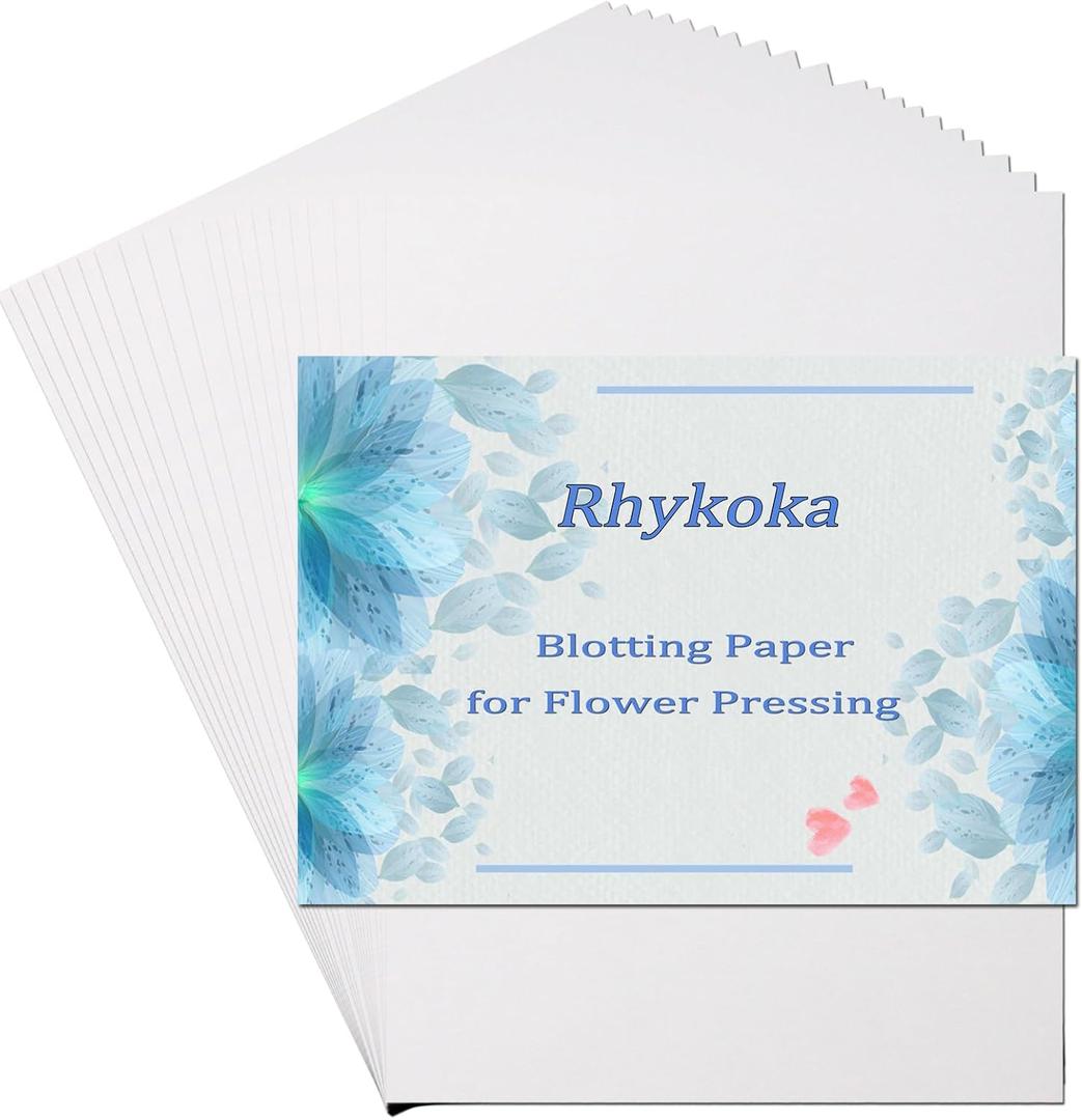 Blotting Paper for Flower Press,20 Sheet 20X26CM (10.23X7.87 Inches) Large Flower Press Paper, Highly Absorbent and Reusable Herbarium