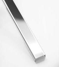 Mirrored Stainless Steel 0.59 in. W x 96 in. L Metal Tile Molding and Transition Trim ASMSPR59