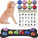 DCIAER Dog Buttons for Communication,Talking Buttons for Dogs,8 Recordable Sound Buttons + 24 Scene Patterns + 1 Dog Button Mat+ 16 AAA Batteries，30 Seconds Dog Buttons for Pet Sound Training Toy