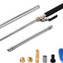 High Pressure Power Washer Wand, Hydro Jet Water Wand Pressure Sprayer,Flexible Garden Watering Wand with 3 Hose Nozzle Universal Hose End for Car Pet Window Patio Gutter Cleaning Tool Black