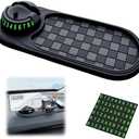 Multifunction Car Anti-Slip Mat, Car Dashboard Mobile Phone Holder, Rotating Anti Slip Mat Auto Phone Holder with Temporary Parking Number, Auto No Slip Pad for Phone, Sunglasses, Key (Gary+Black)