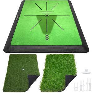 Golf Hitting Mat,Golf Training Mat for Swing Path Feedback Detection Batting, Extra Replaceable Golf Practice Mat 16"x12", Golf Gifts for Men Women for Home Indoor Outdoor