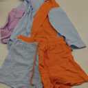 Linsery 2 Piece Summer Outfits Button Down Shirt Top and Shorts Casual Lounge Sets M