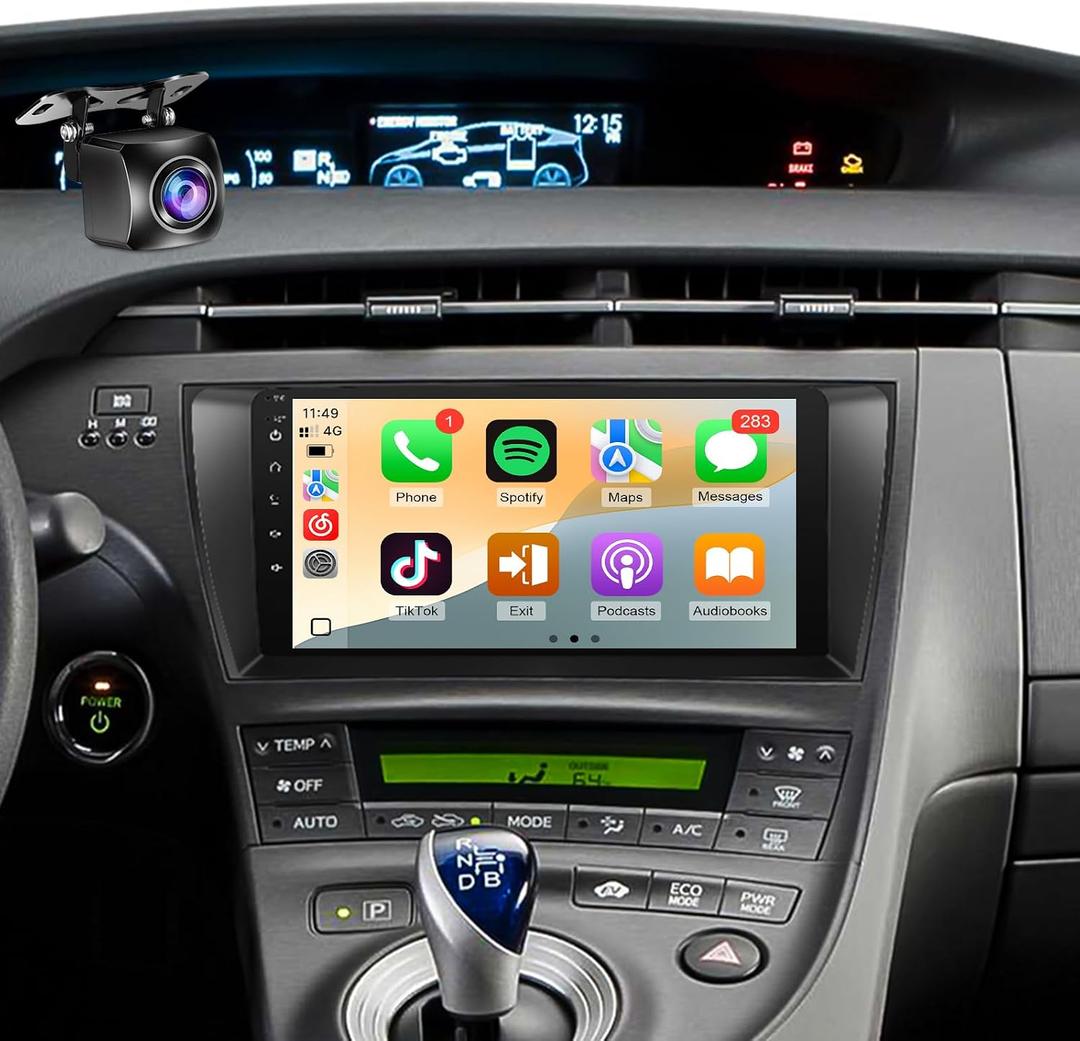 8 Core 4+64G Car Stereo for Toyota Prius 2010-2015 Without J.B.L | Android 13 9 inch IPS Touchscreen Prius Car Radio Wireless Carplay Android Auto Bluetooth GPS WIFI SWC FM+Backup Camera