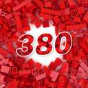 MALEKO Classic Bulk Building Blocks Accessories, 380 Pieces Mix Shape Bricks for Building-Compatible with All Major Brands(Red)