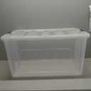 IRIS 12 Quart Stack & Pull Box, Clear, Clear/Black Buckle (100300)