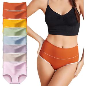 Women's Cotton Underwear High Waiste Full Coverage Ladies panties Breathable Briefs Underpants Regular & Plus Size