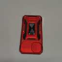 DEERLAMN Case for iPhone 13/iPhone 14 6.1-Inch with Slide Camera Cover+Screen Protector(2 Packs),Rotated Ring Kickstand Military Grade Shockproof Protective Cover-Red