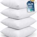 Utopia Bedding Throw Pillows (Set of 4, White) 18 x 18 Inches Down Alternative Pillows for Bed, Sofa, and Couch - Fluffy Decorative Stuffer Pillow for Indoors & Outdoors
