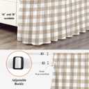 Bed Skirt Khaki Buffalo Check Plaid Bed Skirt 16 Inch Drop Farmhouse Style Elastic Wrap Around Bed Skirt Dust Ruffle for King Size Bed