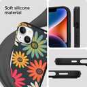 Compatible with iPhone 15 Plus Case, Daisy Flowers Cute Hippie Colorful Abstract Peace Sign iPhone Case Slim TPU Shockproof Protective Cover for Women Girls (Pattern-2)