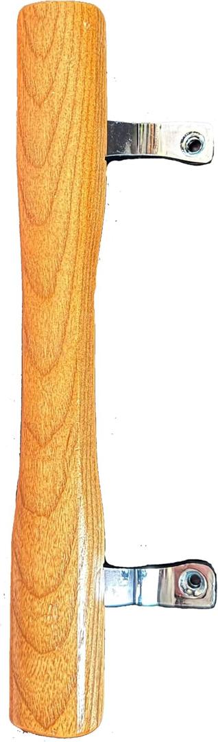 Patio Pull Handle, Sliding Patio Door Wood HandleSliding Door Handle 6-5/8 in,Sliding Glass Door Handle,Pull for Screen Door Replacement,Wooden Handle with Diecast Chrome Brakeets(Single) (Pack of 1)