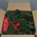 6 Pcs Mini Christmas Wreath for Cabinets Kitchen, 12 Inch Small Christmas Wreaths with Lifelike Norfolk Pine Aspen Fir Tips Cones Red Berry Bow Xmas Door Wreath for Front Door Porch Wall Window Indoor