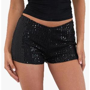 Women Y2k Sequin Micro Shorts Low Rise Bodycon Sparkly Mini Shorts Sexy Going Out Bottoms Rave Party Clubwear, S