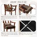 Havawish Large Dining Room Chair Seat Covers with Armrest Dining Chair Slip Covers Protectors(4 Pcs,Coffee)