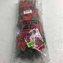 Hotop 6 Pcs Christmas Artificial Poinsettias Florals 19.6 Inch Large Christmas Poinsettia Decorations Red Green Christmas Flower Picks Stem for Christmas Tree Ornament Wreath DIY Xmas Party Decor