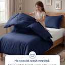 Duvet Cover Twin/Twin XL Size Set - Extra Soft Twin/Twin XL Duvet Cover 68" x 90" with 1 Pillow Sham - Hotel Luxury, Easy Care, Fade Free with Zipper Closures & Ties - Comfy & Breathable (Navy Blue)
