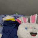 Morph Easter Bunny Costume Adult Rabbit Mascot Dungarees Suit for Easter Costumes Celebrations and Events (X-Large)