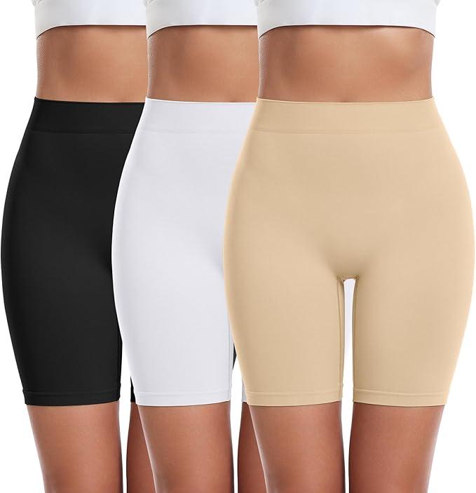 3 Pack Slip Shorts for Women Under Dress Comfortable Smooth Boyshorts Panties Biker Shorts M