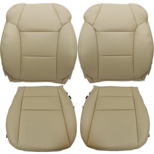4PCS Driver & Passenger Side Top Lean Back & Bottom Replacement Leather Seat Cover Tan Compatible with Acura MDX 2007 2008 2009 2010 2011 2012