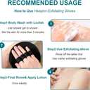 3 x Heeqinn Rubber Exfoliating Glove, Dead Skin Remover for Body After Bathing (Basic 1pc)
