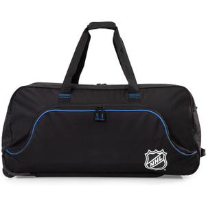 NHL 34-Inch Black Rolling Hockey Bag with Wheels Heavy Duty Oversized Travel Duffle Bag