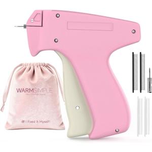 Stitch Gun for Clothes, Portable Quick Stitch Sewing Gun for Pants Skirts Dresses Shirt, Mini Tagging gun for clothing, Handheld Hemming Guns Fixer Kit with 2000 Micro Fasteners 2 Needles (Pink)